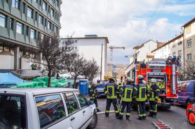 Stuttgart Mitte: Dehnfugenbrand auf Baustelle am Landgericht